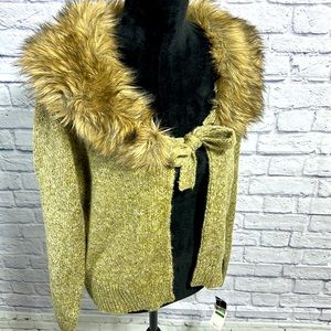 🆕Fever Cardigan w/ Removable Faux Fur Collar